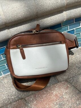 Westbronco Brown and White Crossbody Belt Bag